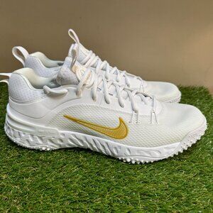 Nike Alpha Huarache 9 Elite Turf LAX Lacrosse Shoes Men White FN0310-100 NEW